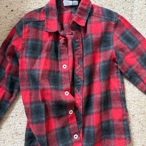 Kids Red and Black Plaid Shirt 4T